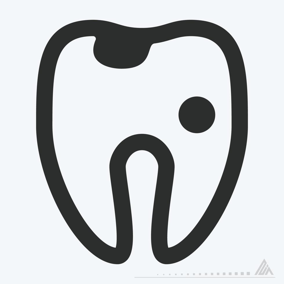 Icon Vector of Hollow Tooth - Glyph Style