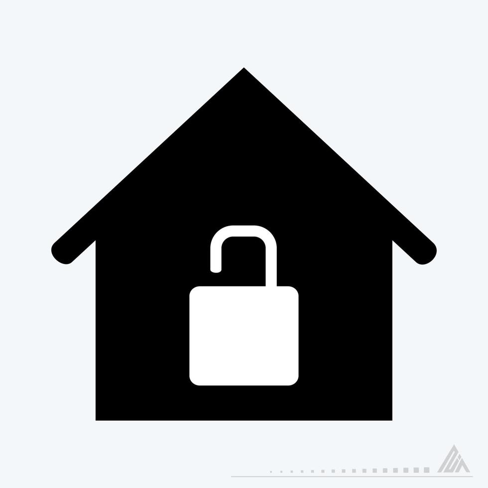 Vector Graphic of Unlocked House - Black Style