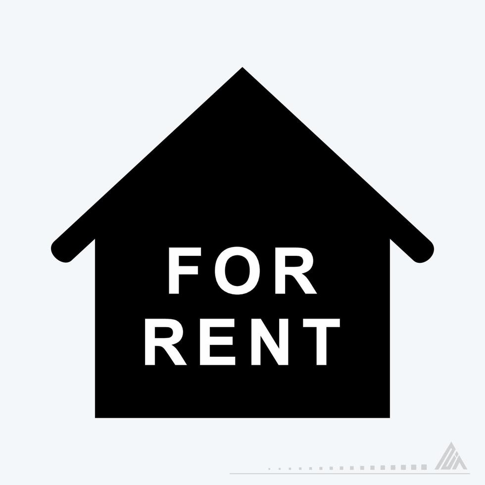 Vector Graphic of For Rent House - Black Style