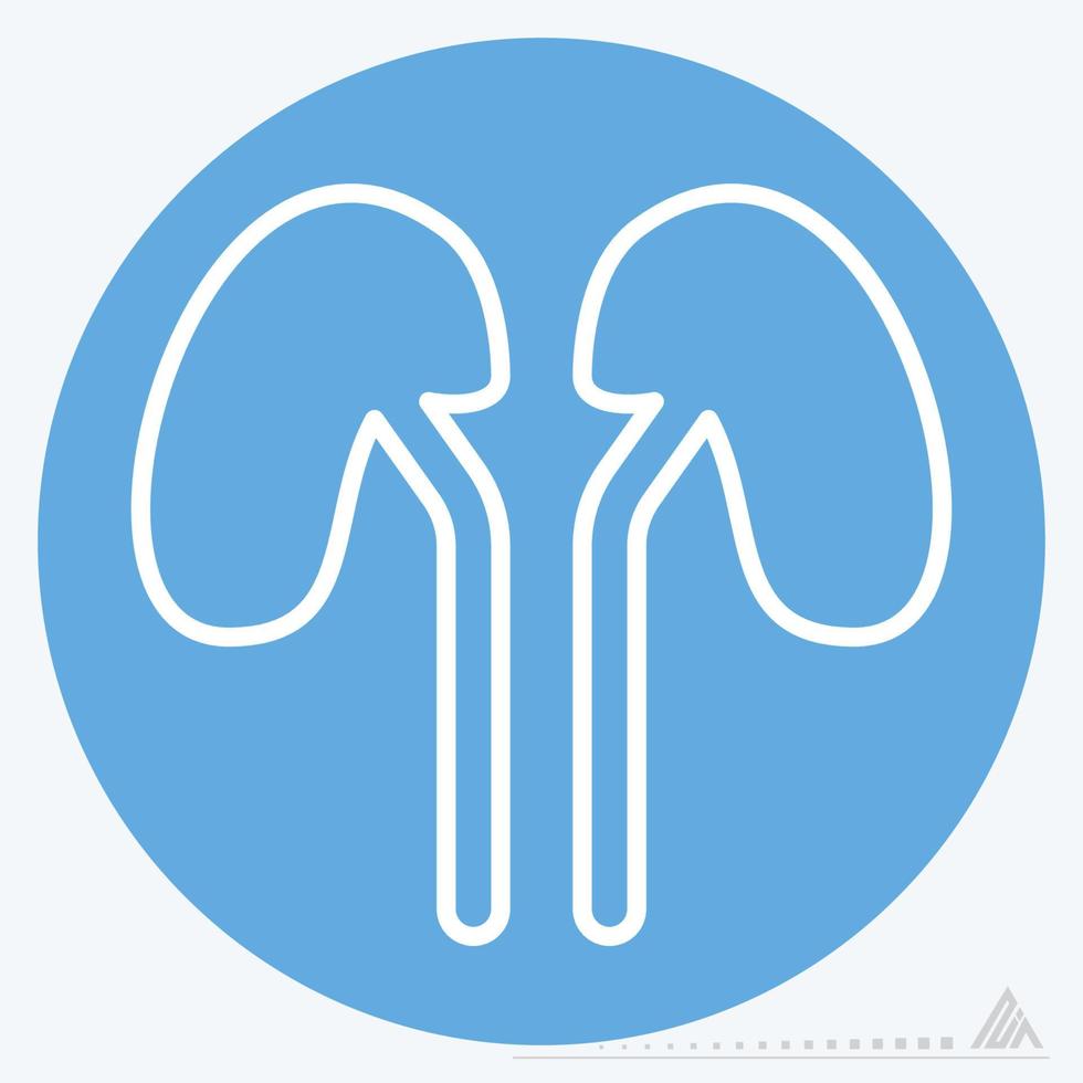 Icon Vector of Kidney - Blue Eyes Style