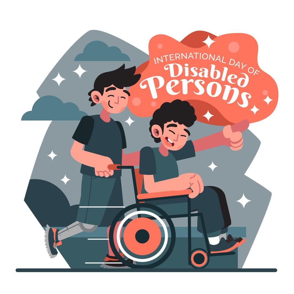 Celebrate Disability International Day with Friend vector