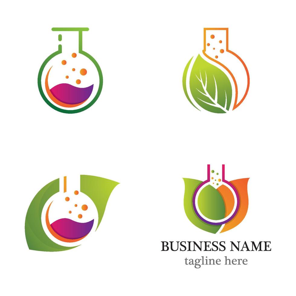 conjunto de iconos de logotipo de laboratorio vector