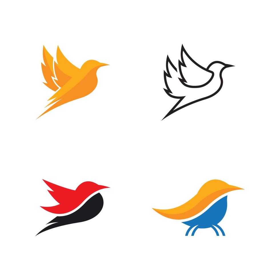 diseño de conjunto de iconos de logotipo de aves vector