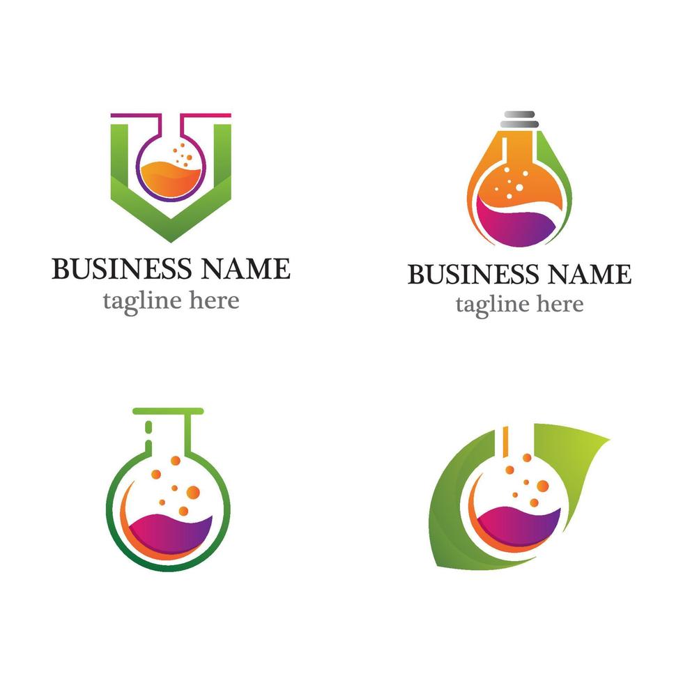 conjunto de iconos de logotipo de laboratorio vector