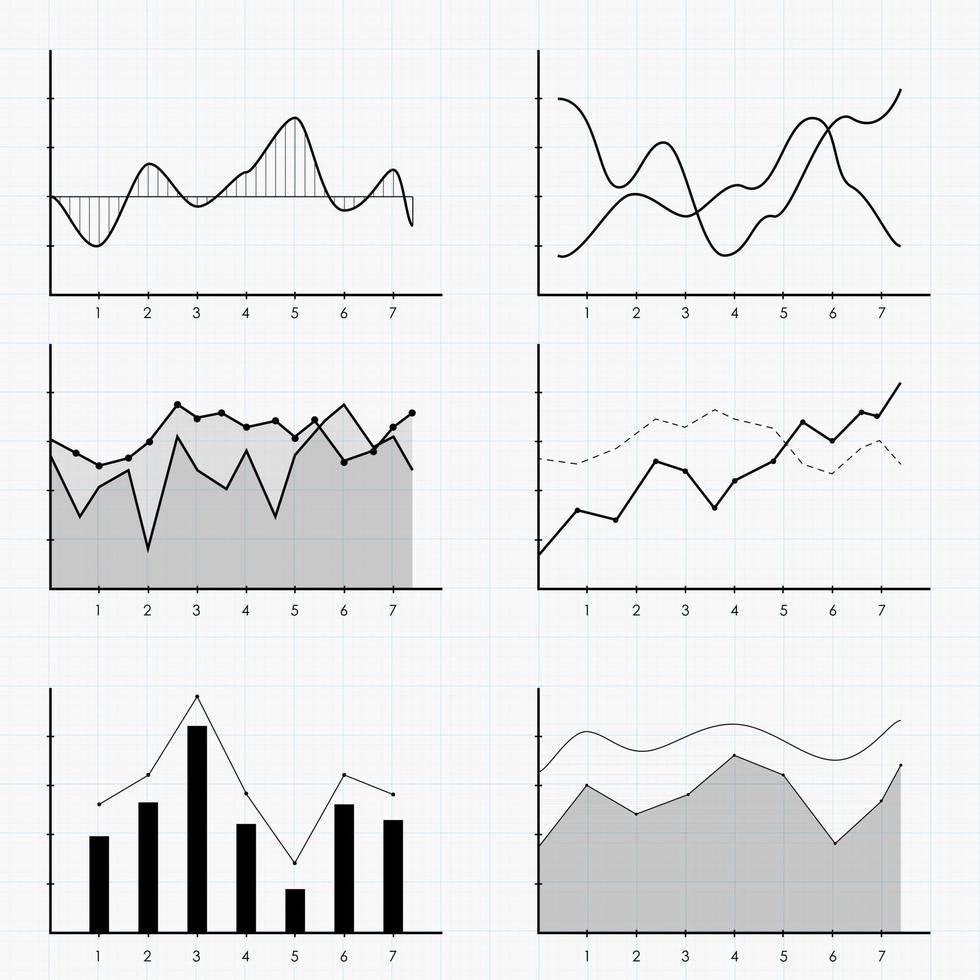 función cuadrática en el sistema de coordenadas. gráfico de líneas en la cuadrícula. vector