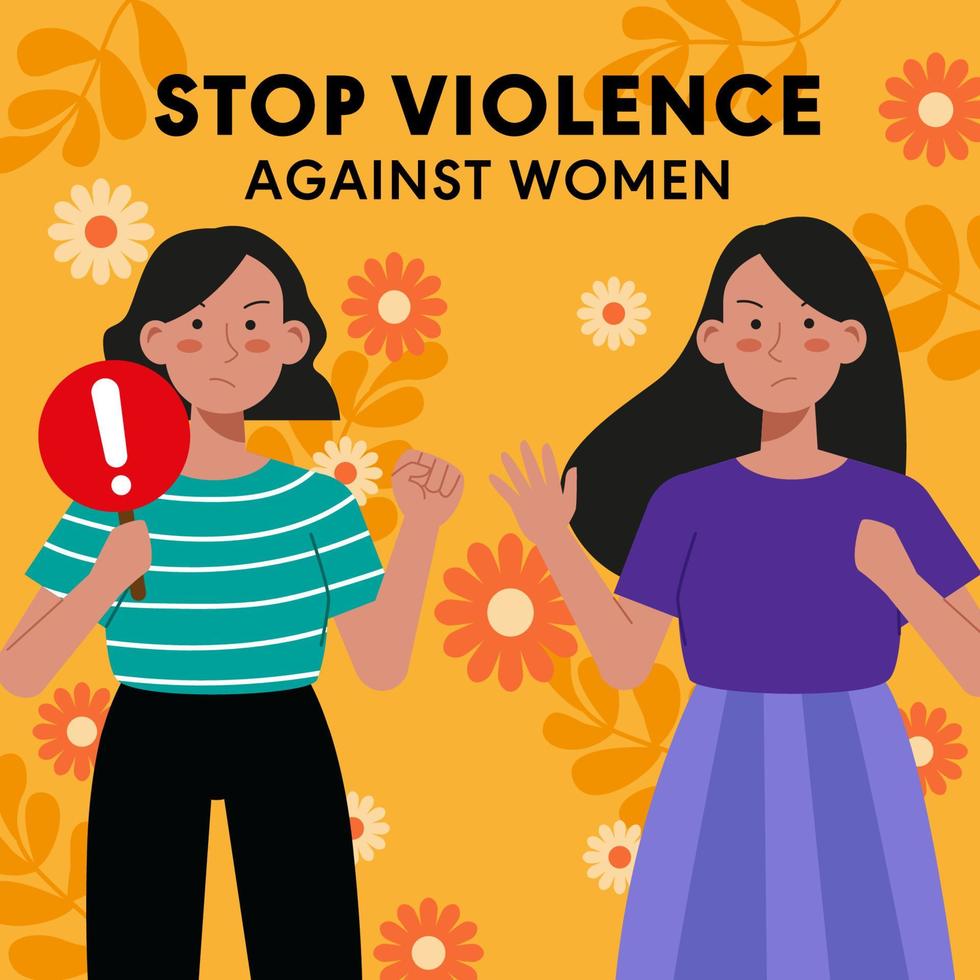 Support Stop Violence Against Women Campaign vector