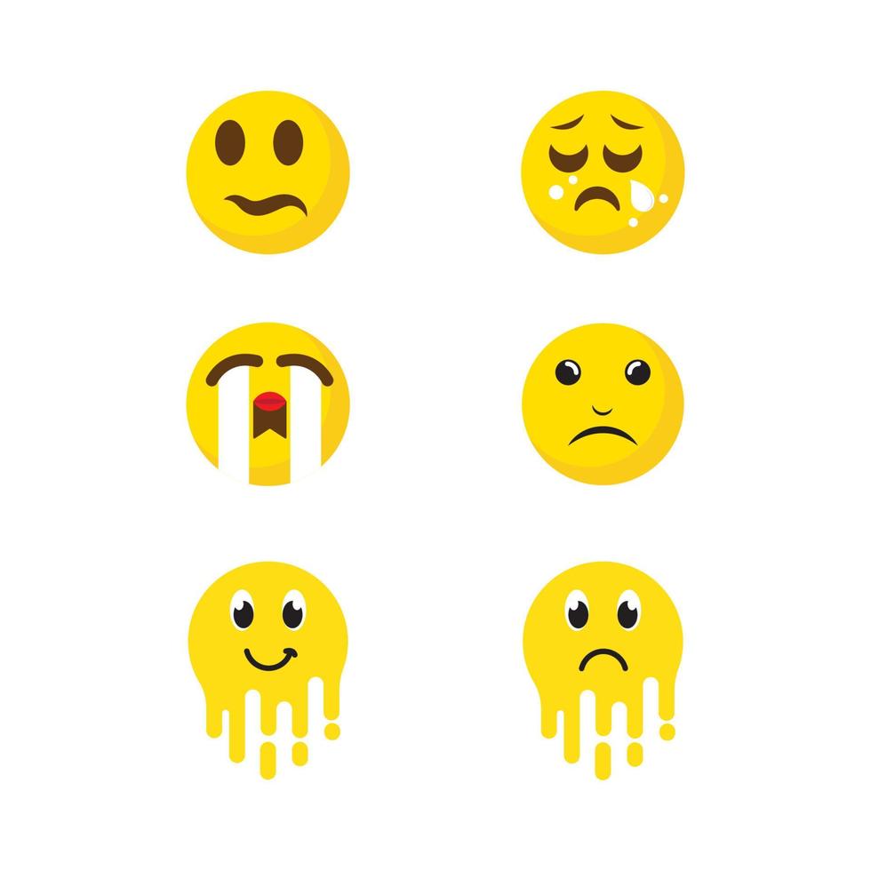 Ilustración de diseño de icono de vector de emoción triste