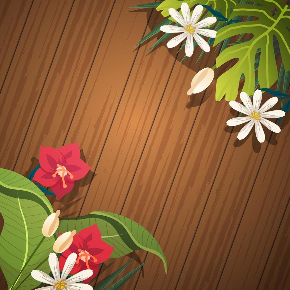 Daisy and Leaves Wood Foliages Background vector