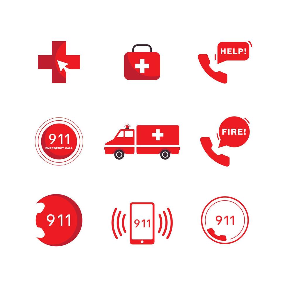 Diseño de icono de vector de emergencia 911