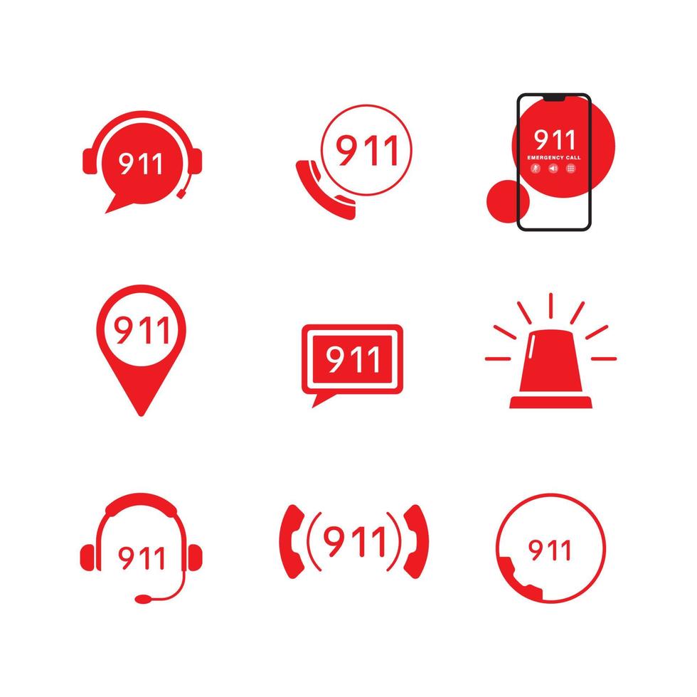 Diseño de icono de vector de emergencia 911