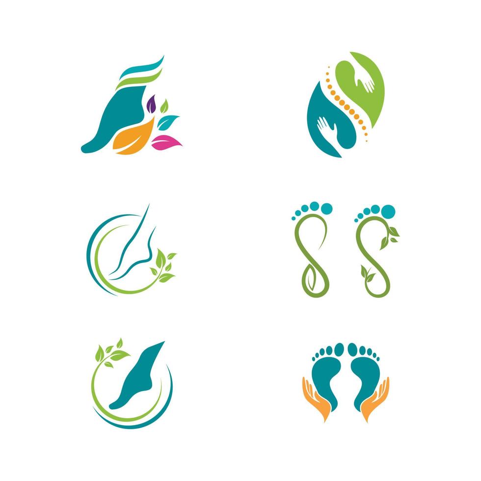 Ilustración de icono de vector de plantilla de logotipo de cuidado de pies