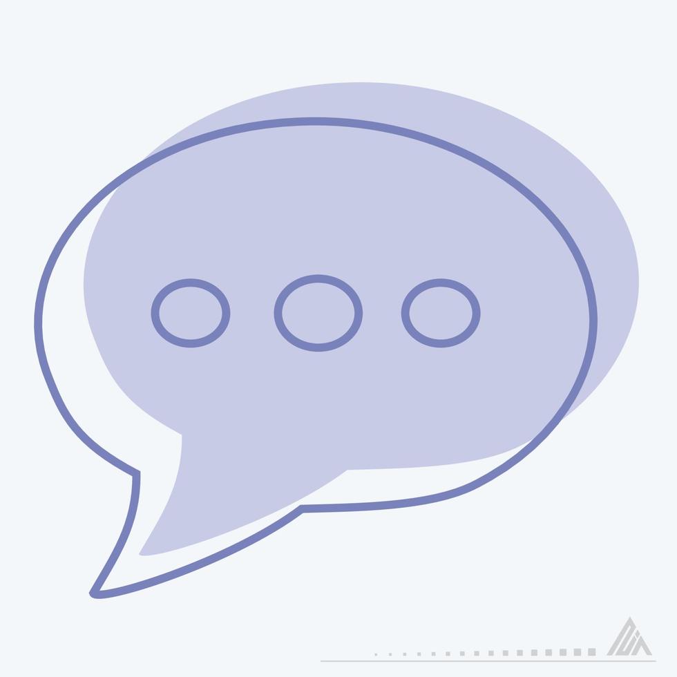 Icon Vector of Message Bubble with dots - Two Tone Style