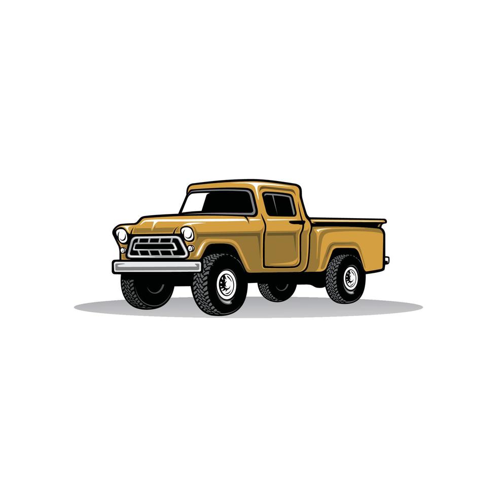 old truck - classic truck - pick up truck isolated vector