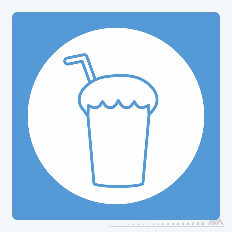 Icon Vector of Chocolate Shake - White Moon Style
