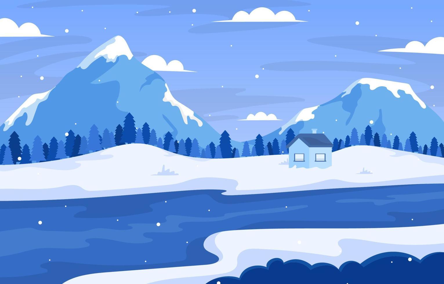 Scenery of Winter Landscape vector