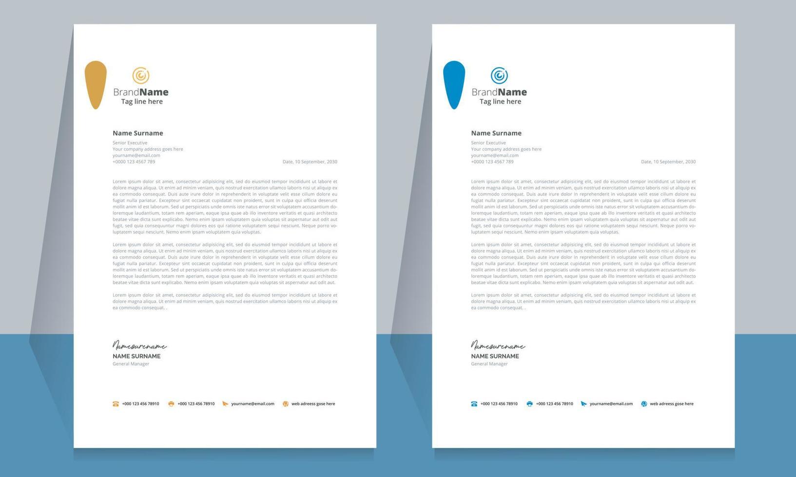 Clean and Corporate Letterhead Template Design vector