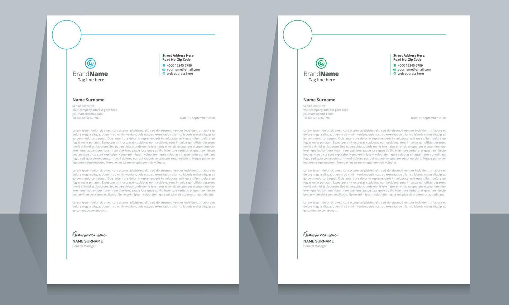 Clean and Corporate Letterhead Template Design vector