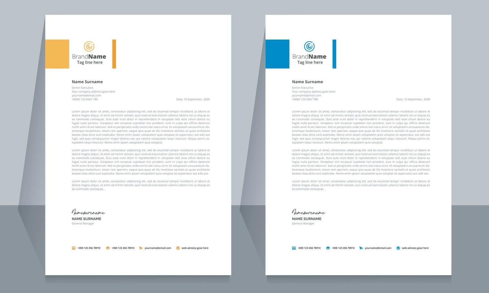 Clean and Corporate Letterhead Template Design vector