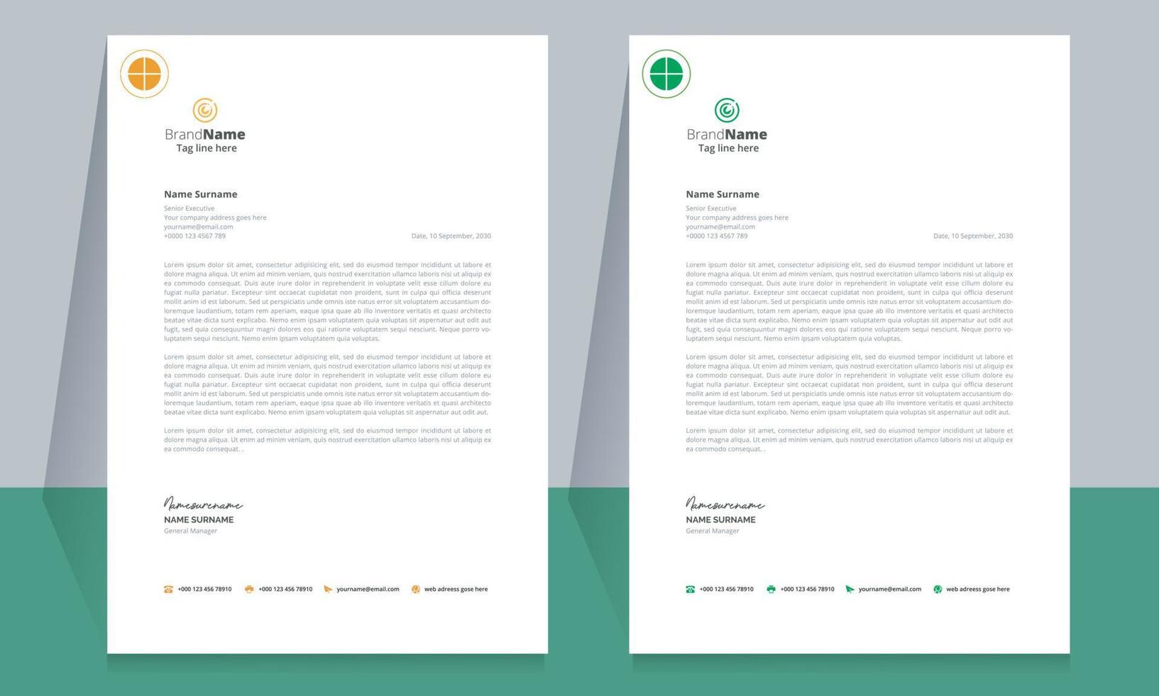 Clean and Corporate Letterhead Template Design vector