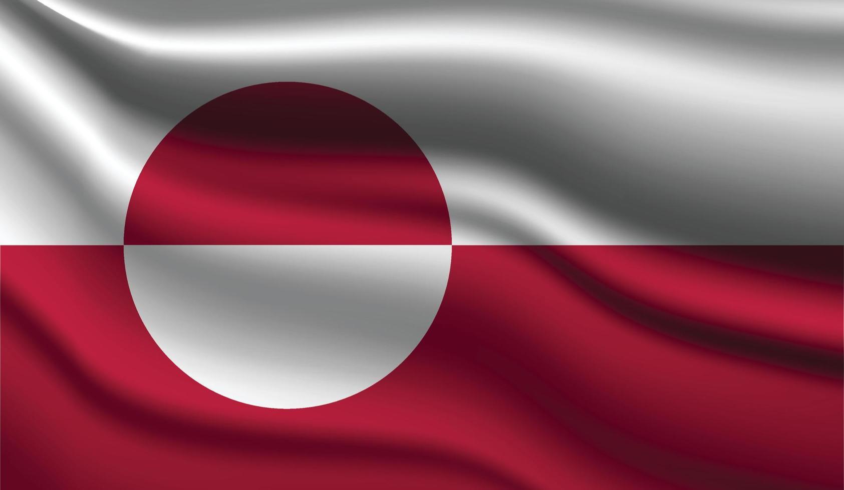 Greenland Realistic Modern Flag Design vector