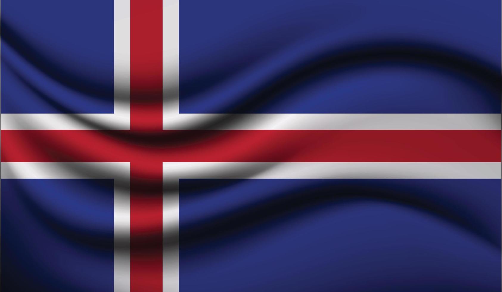 Iceland Realistic waving Flag Design vector