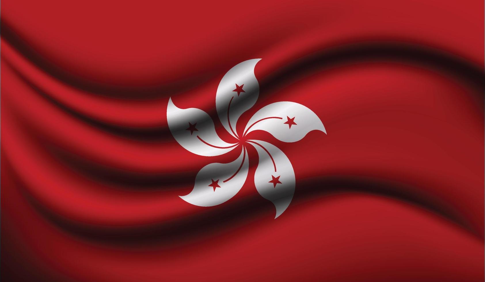 diseño de bandera ondeando realista de hong kong vector