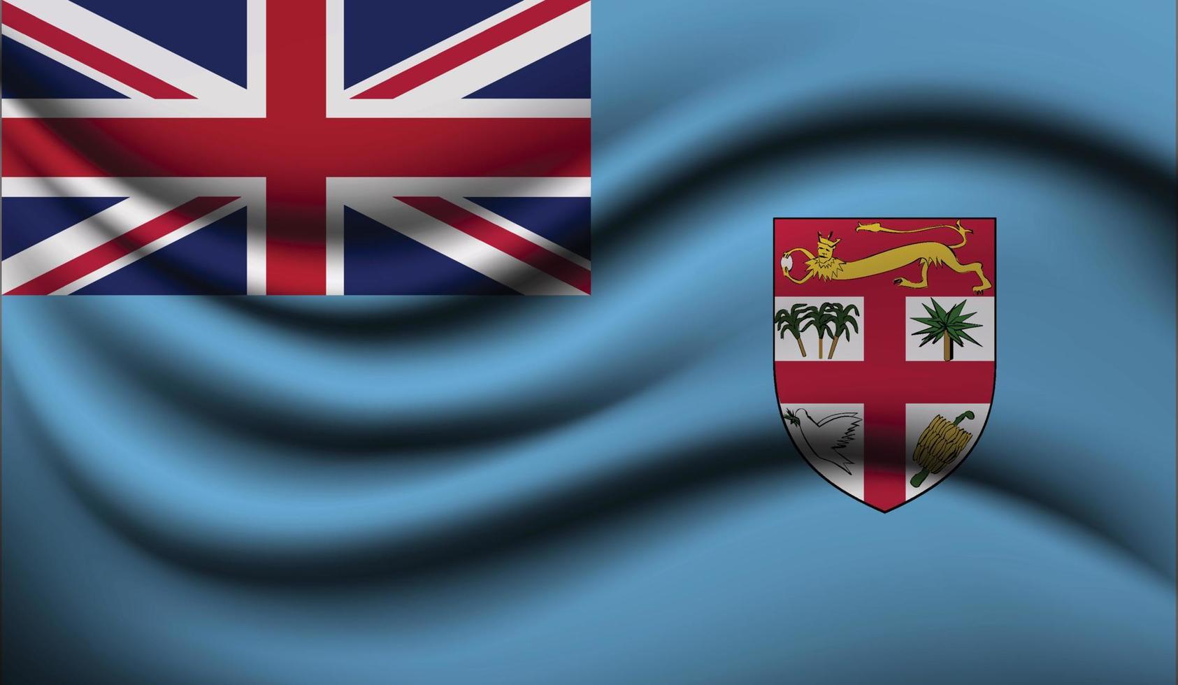 Fiji Realistic waving Flag Design vector