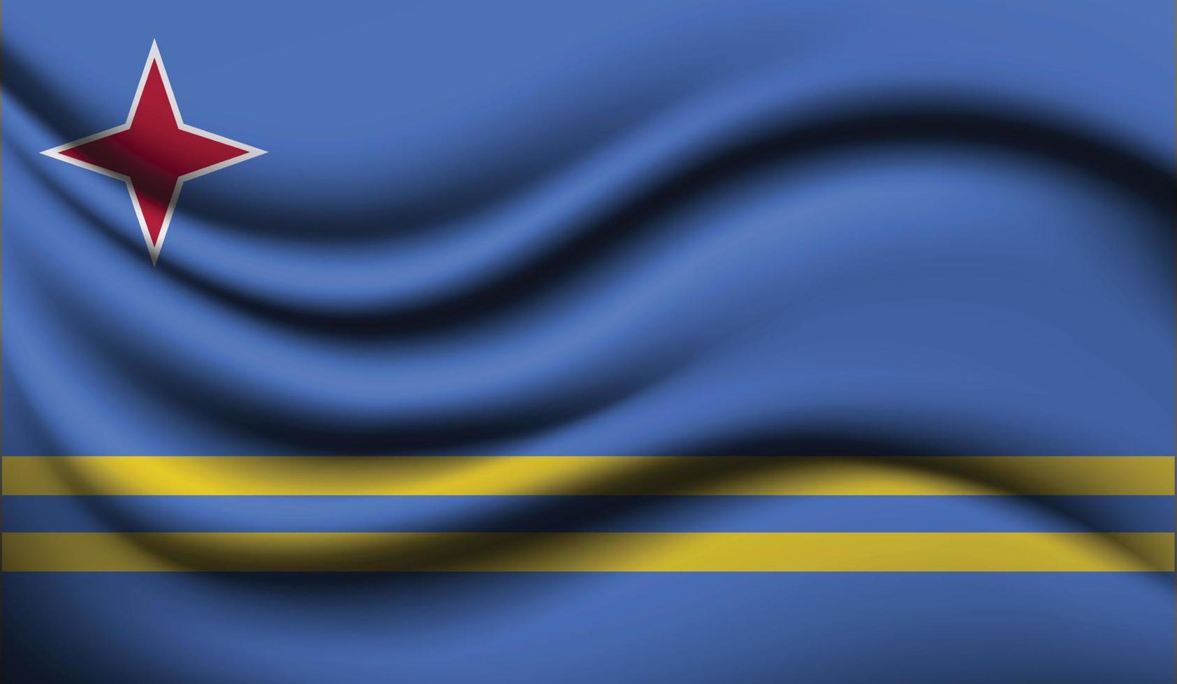 diseño de bandera ondeando realista de aruba vector