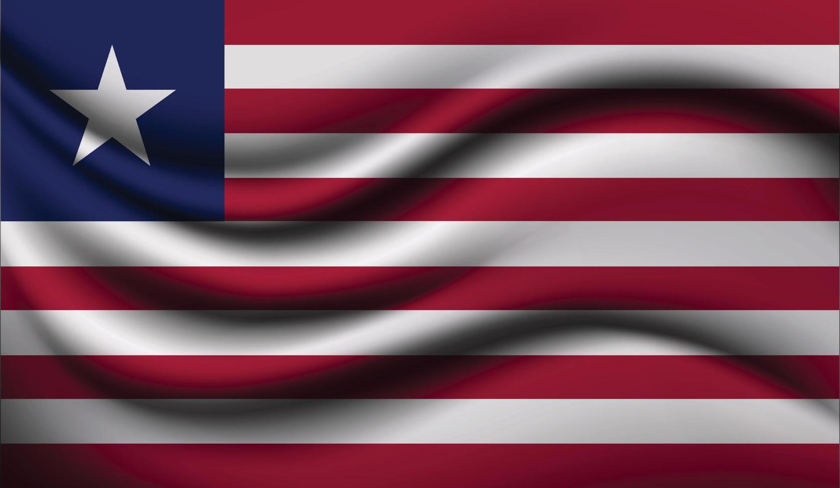 Liberia realista diseño de bandera ondeando vector