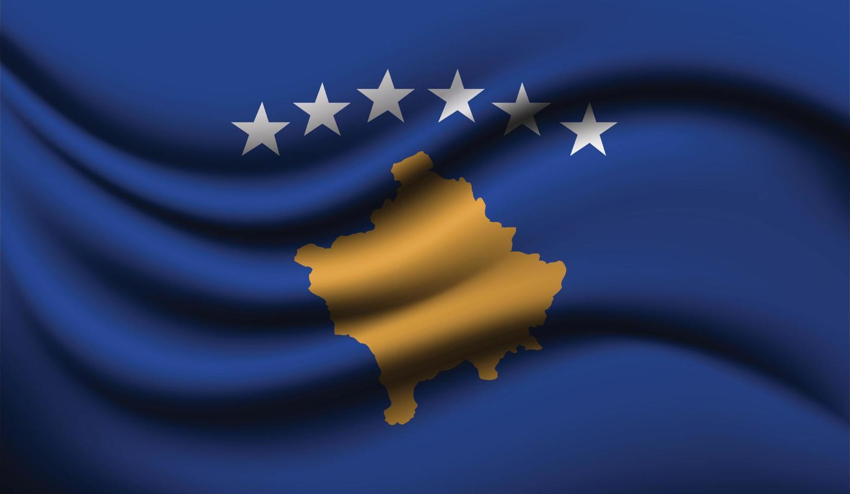 diseño de bandera ondeando realista de kosovo vector