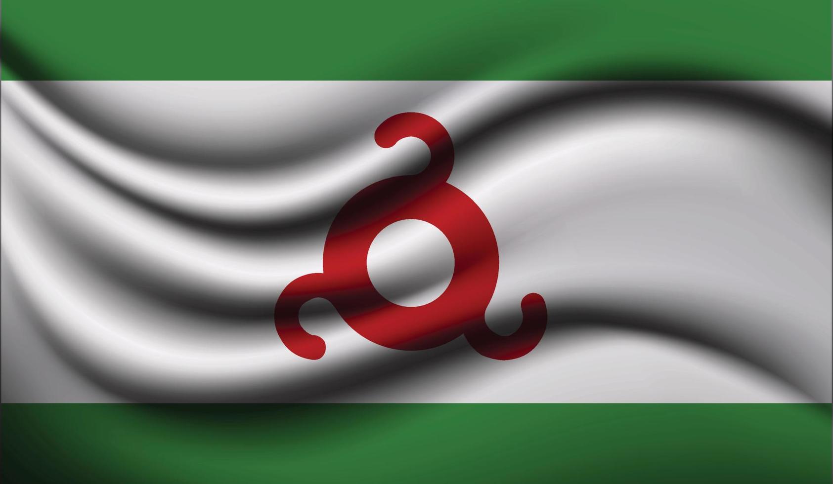 Ingushetia Realistic waving Flag Design vector