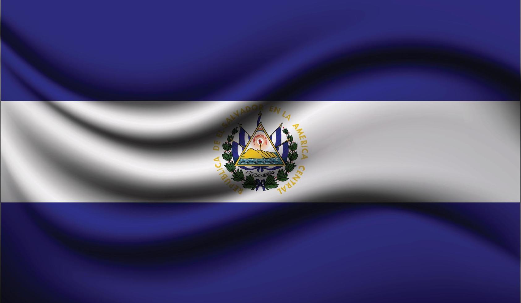 diseño de bandera ondeante realista de el salvador vector