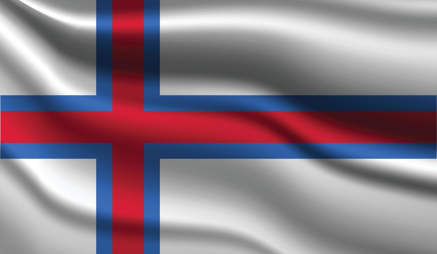 diseño de bandera moderno realista de la isla feroe vector