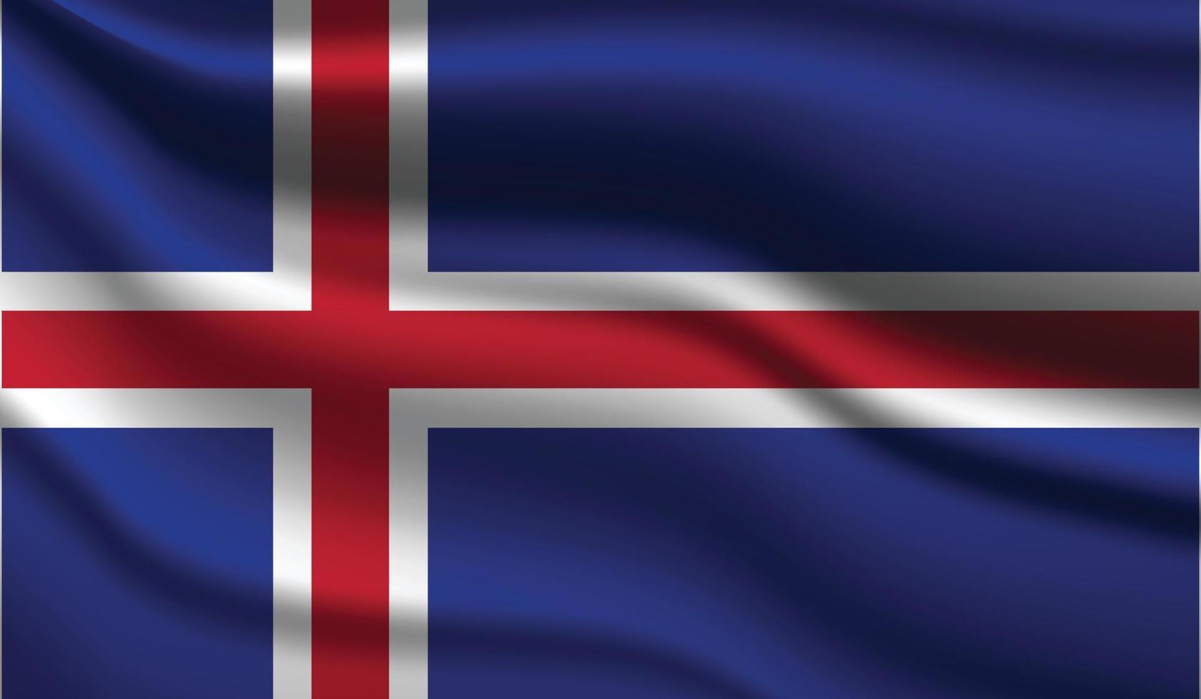Iceland Realistic Modern Flag Design vector