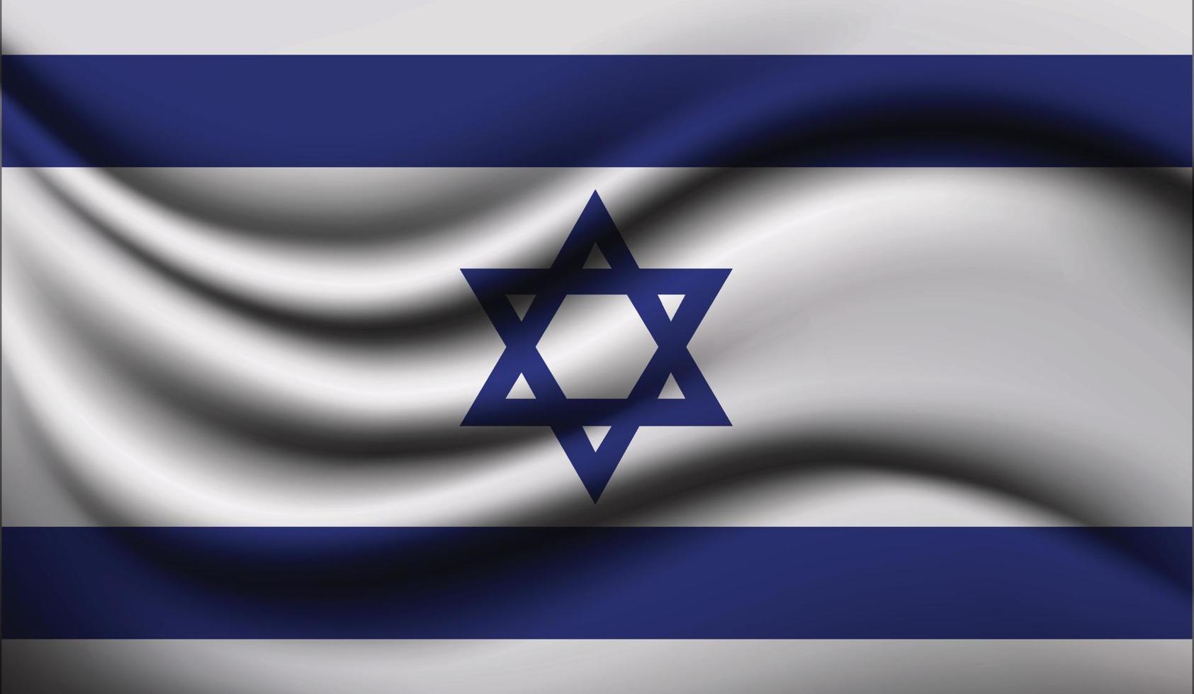 diseño de bandera ondeando realista de israel vector