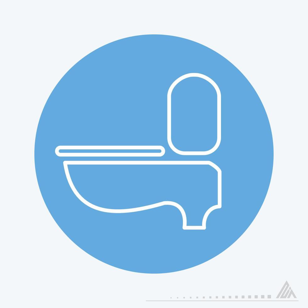 Vector Graphic of Toilet Seat - Blue Monochrome Style