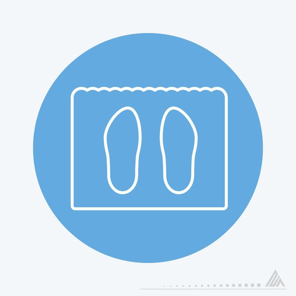 Vector Graphic of Shoe Mat - Blue Monochrome Style