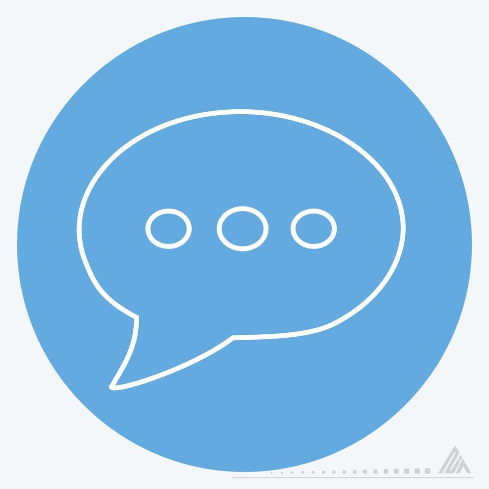 Icon Vector of Message Bubble with dots - Blue Eyes Style
