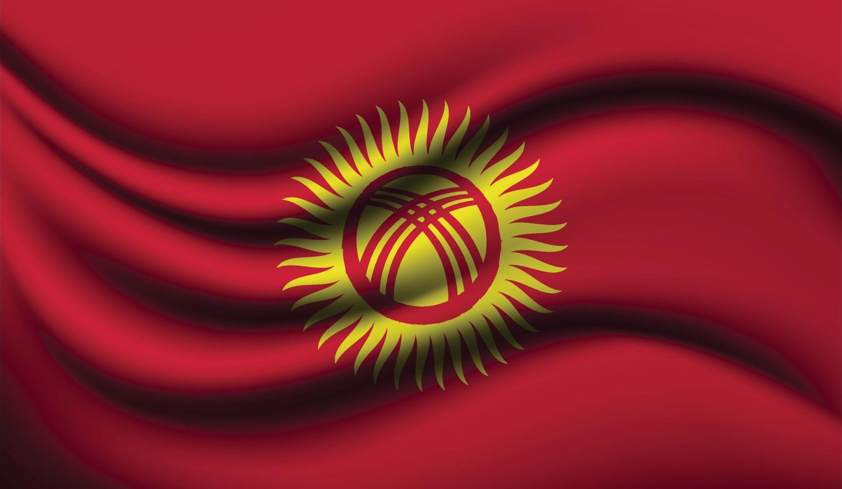 Kyrgyzstan Realistic waving Flag Design vector
