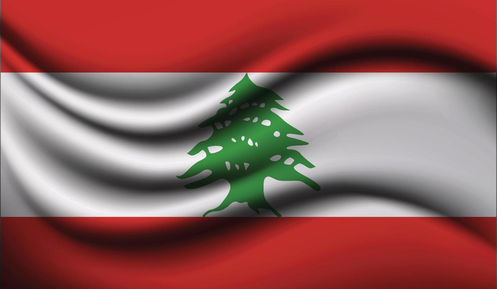 Lebanon Realistic waving Flag Design vector