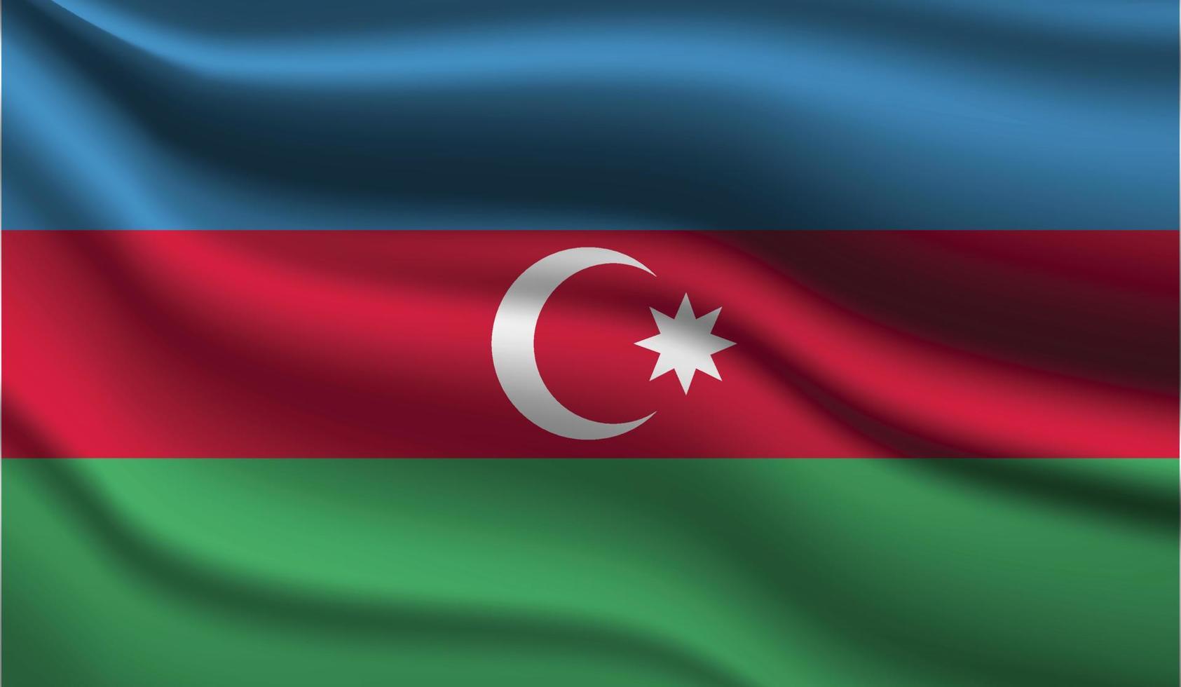 diseño de bandera moderna realista de azerbaiyán vector