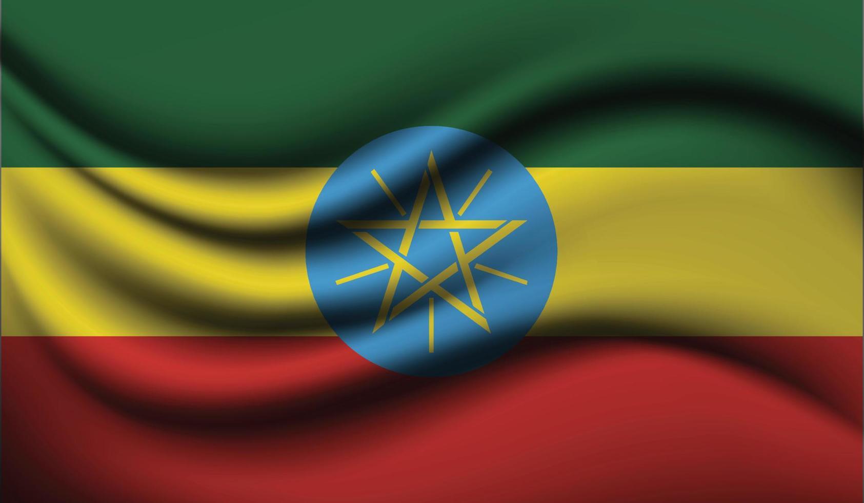 Ethiopia Realistic waving Flag Design vector