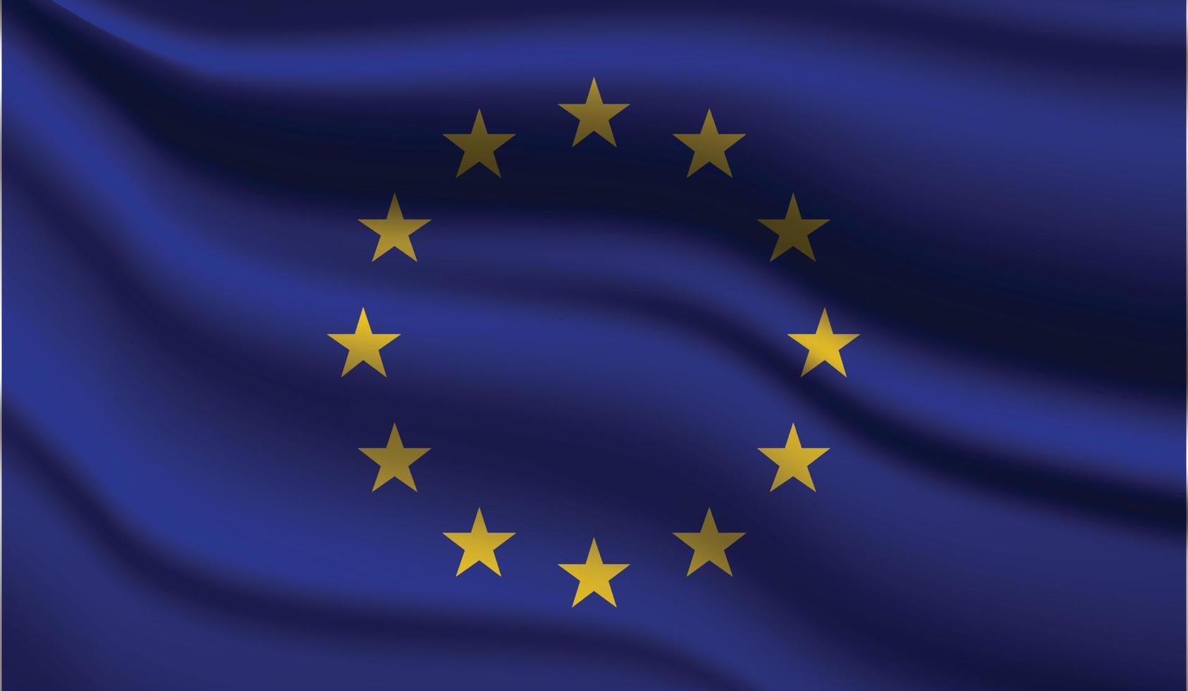 European Union Realistic Modern Flag Design vector