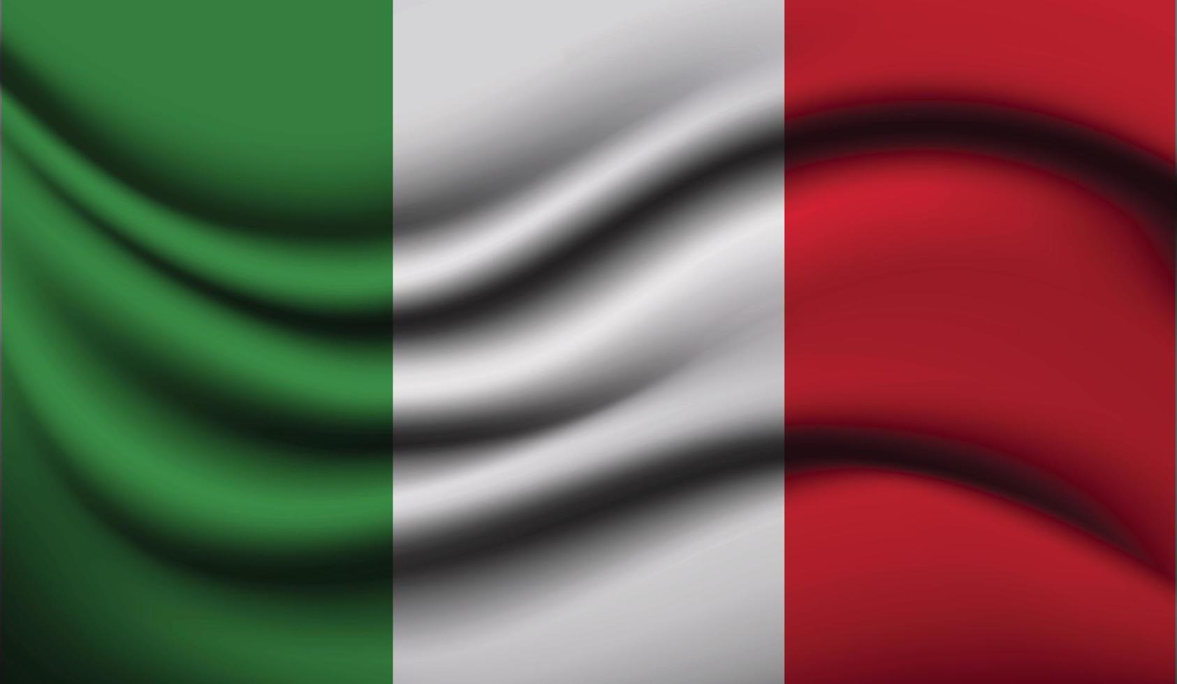 Italia diseño de bandera ondeando realista vector