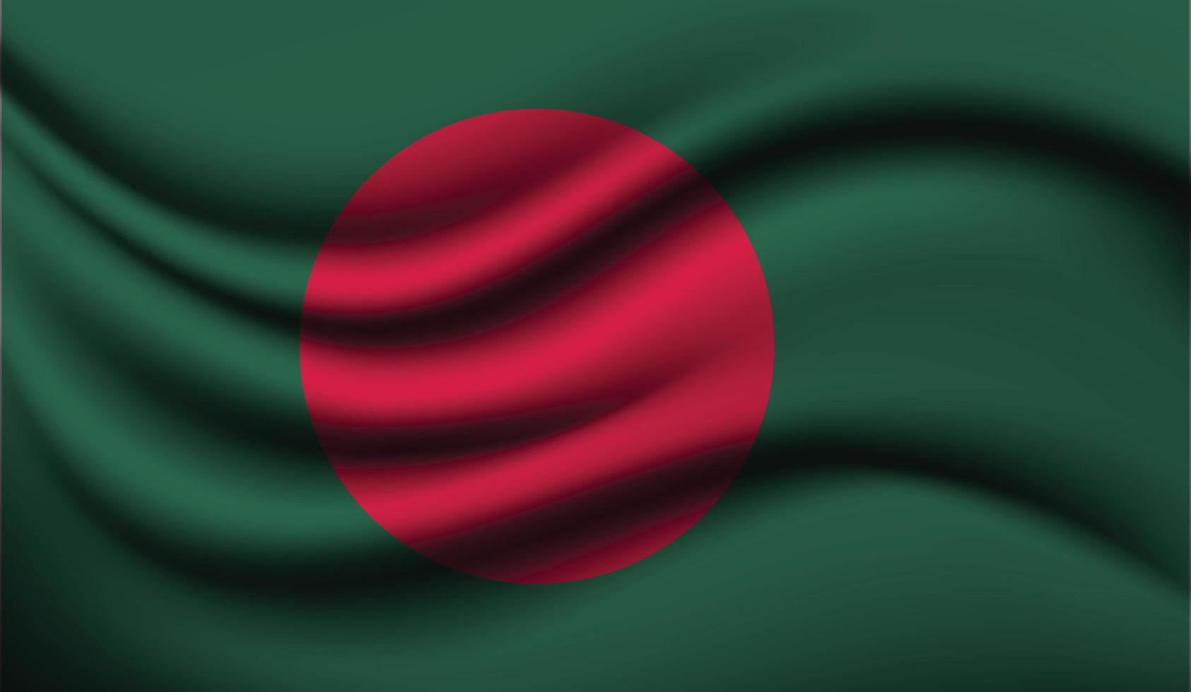 diseño de bandera ondeando realista de bangladesh vector