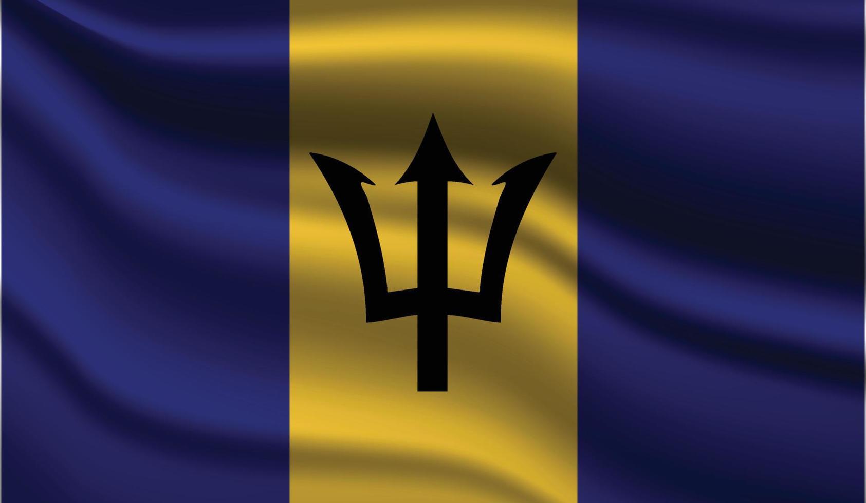 diseño de bandera moderna realista de barbados vector