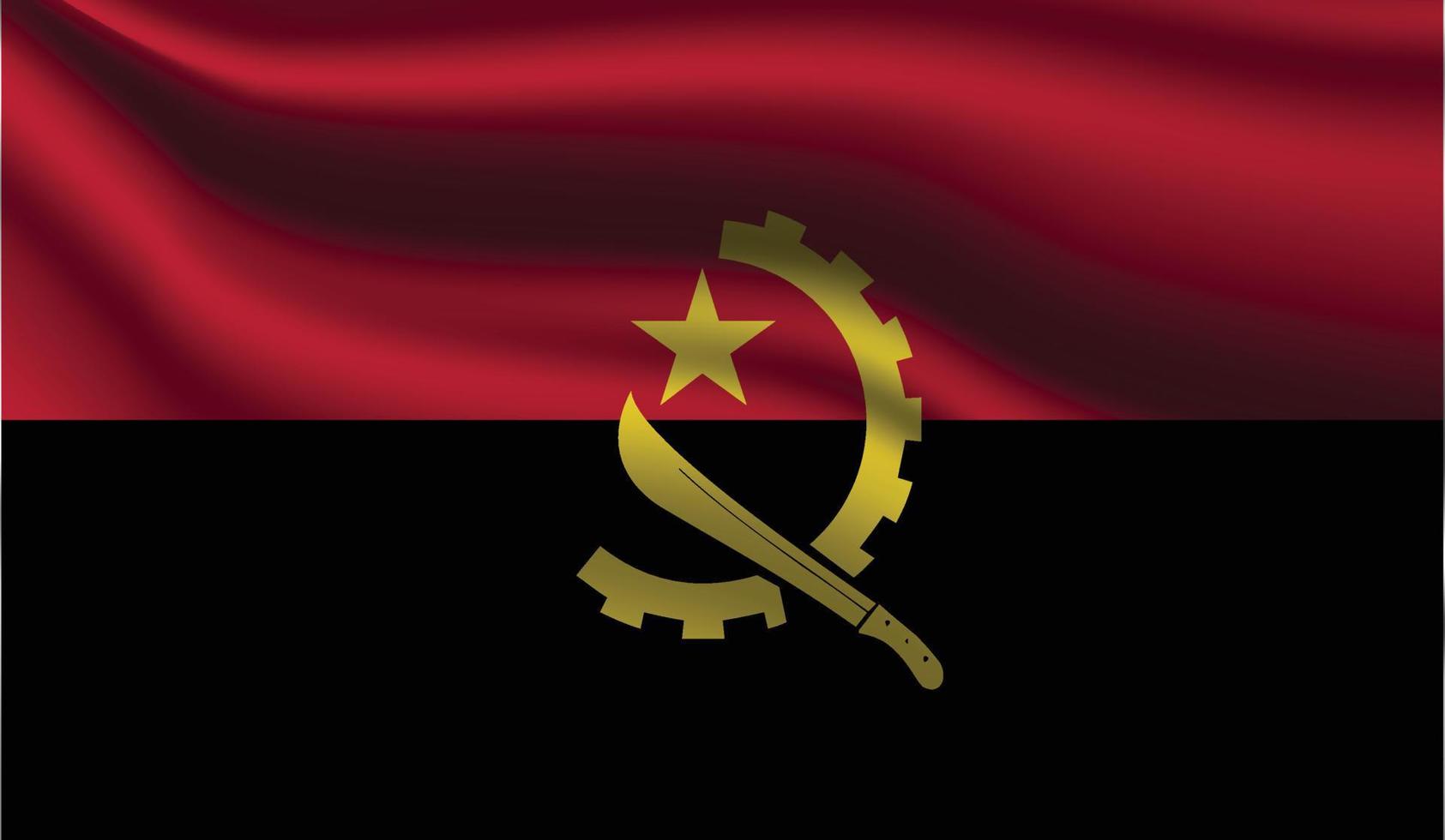 diseño de bandera moderna realista de angola vector