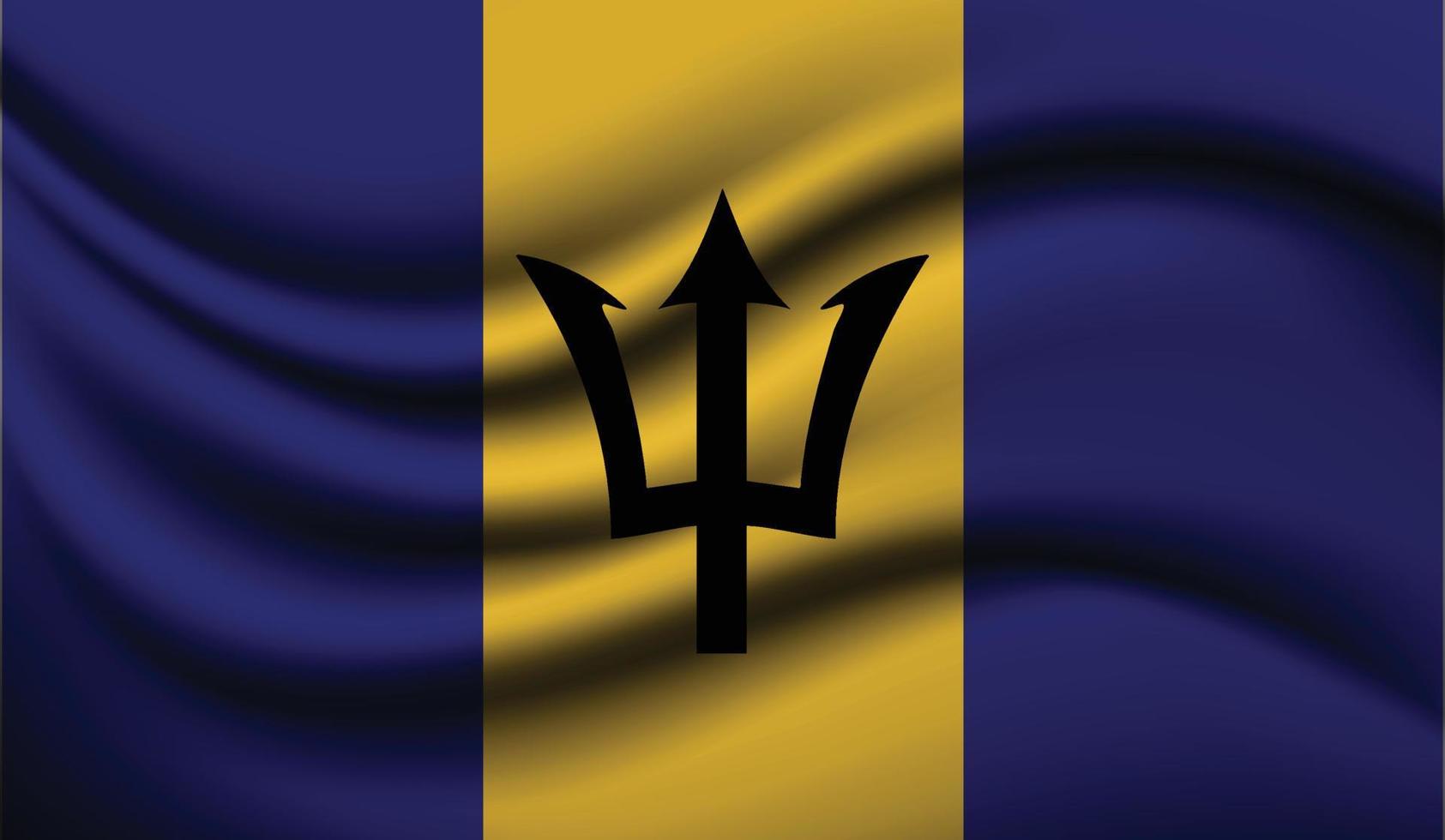 Barbados Realistic waving Flag Design vector