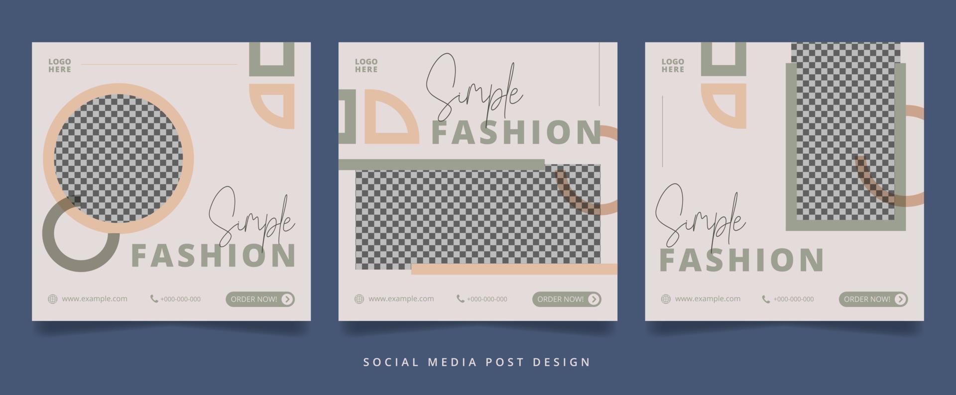 Folleto de moda minimalista y simple o banner de redes sociales. vector