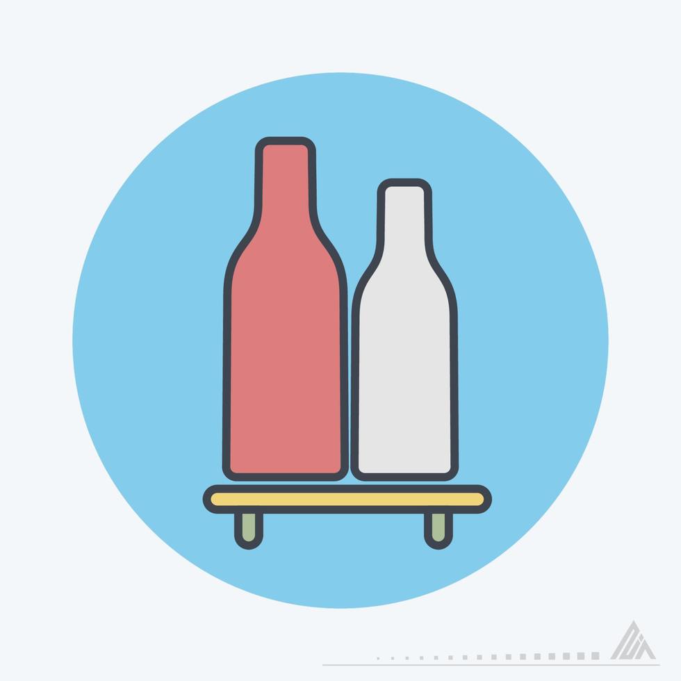 Vector Graphic of Bottles Shelf - Color Mate Style